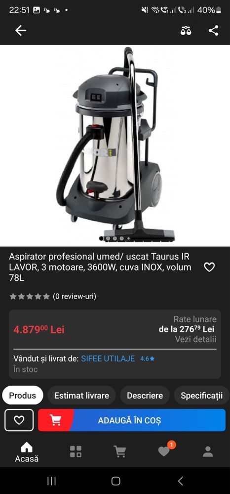 Aspirator profesional Taurus Lavor