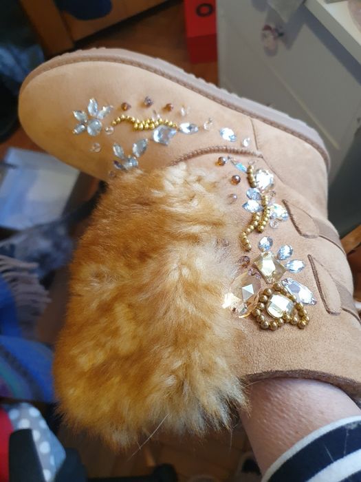 Ботуши зимни с кристали Сваровски.р38