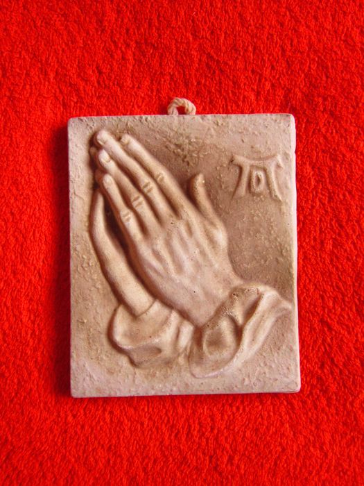 placa ceramica"Maini de rugaciune"Durer handmade Germany"70