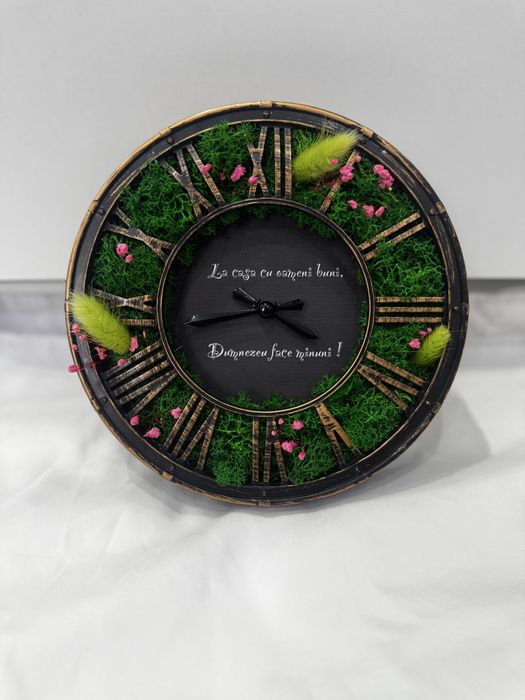 Ceas decorat cu licheni 20cm