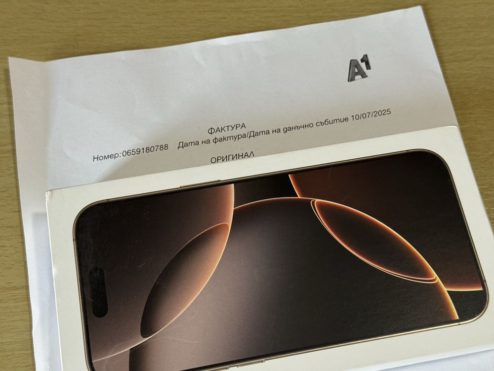 ЗАПЕЧАТАН 512GB iPhone 16 Pro Max A1 Гаранция до 2027 г. Desert