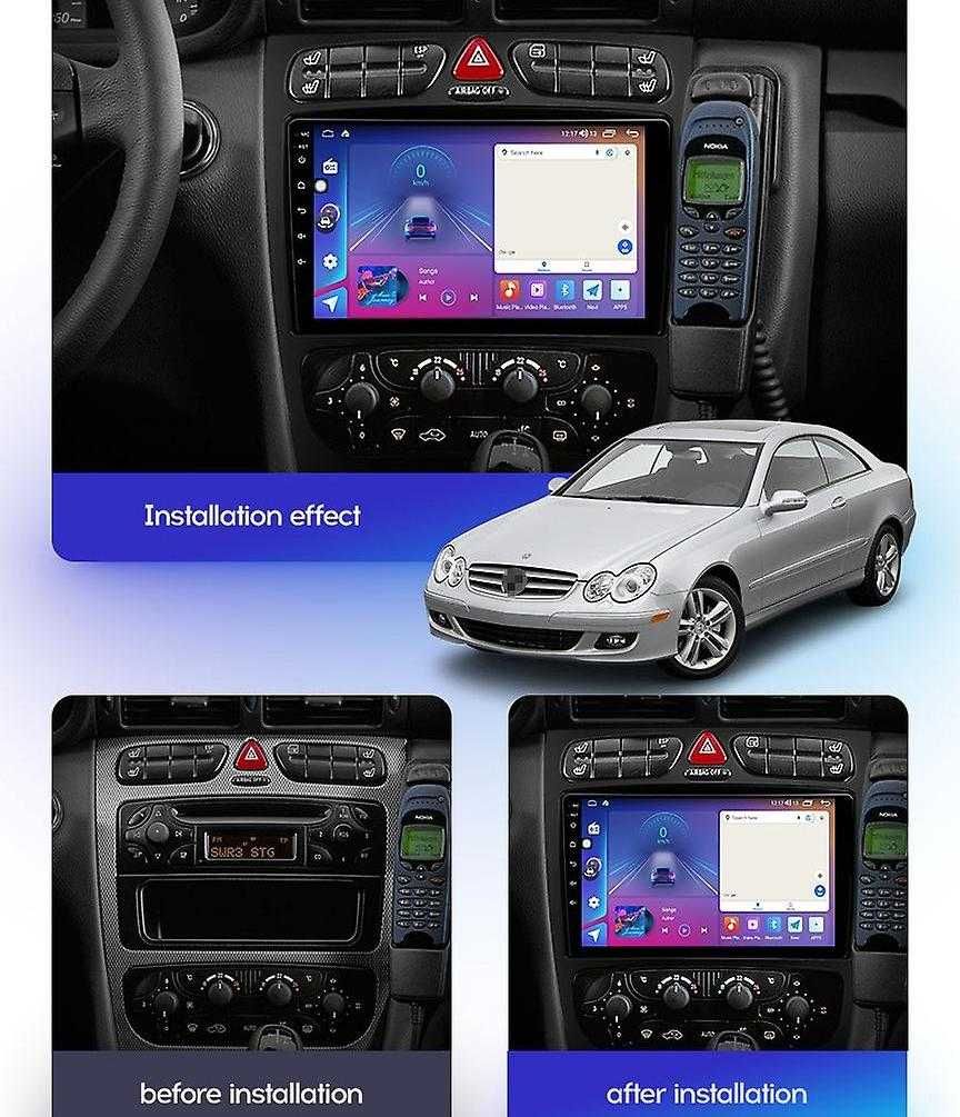 Мултимедия Двоен дин Android  Mercedes C W203 C220 CLK W209 Навигация
