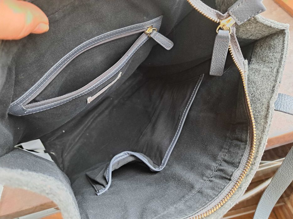 дамска чанта,Stefanel,текстилна сива торба