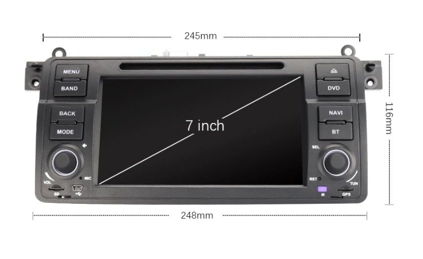 Мултимедия 7" Android 10 2GB RAM за BMW 3 E46 CD DVD навигация CARPLAY