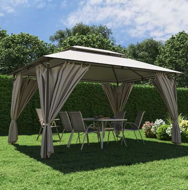 Pavilion CORT Cadru Metal Gradina Terasa4x3x2.7M Livrat GRATUIT TM