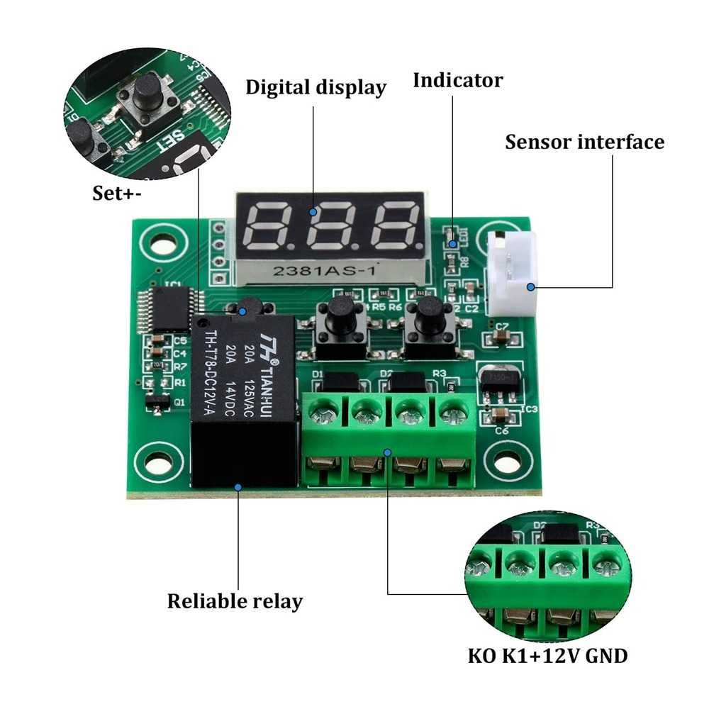 W1209 Терморегулатор на 12V DC термоконтролер термостат W1209