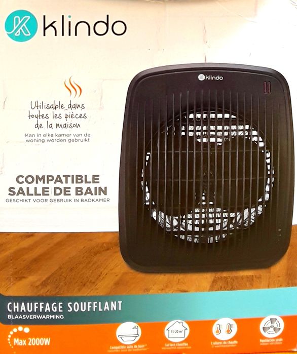 Aeroterma KLINDO 2000 W Termostat 2 Trepte putere 1000/2000 W NOUĂ