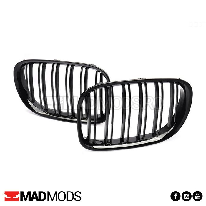 Set grile duble M BMW Seria 7 F01 F02 F03 F04 2008-2015, Negru Lucios