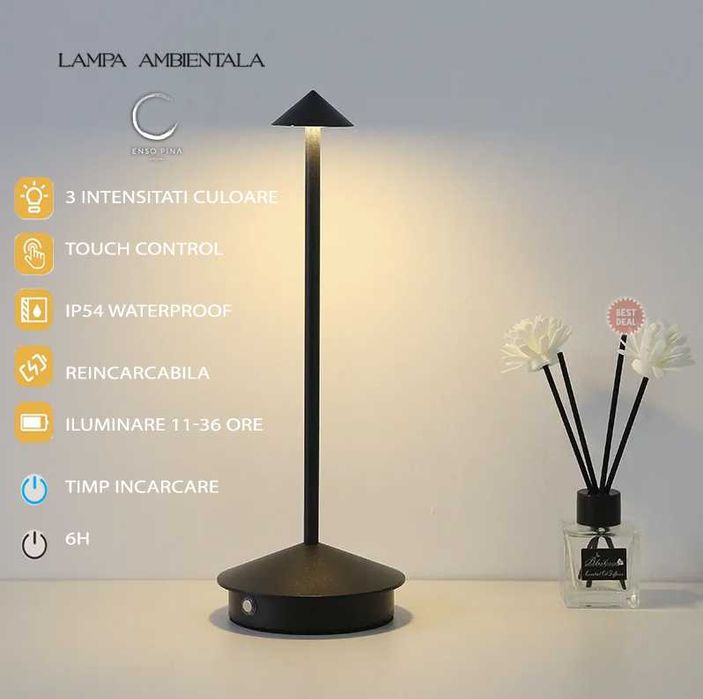 Lampa Enso Pina Touch Control |Ambientala|Birou| Livrare gratuita Buc