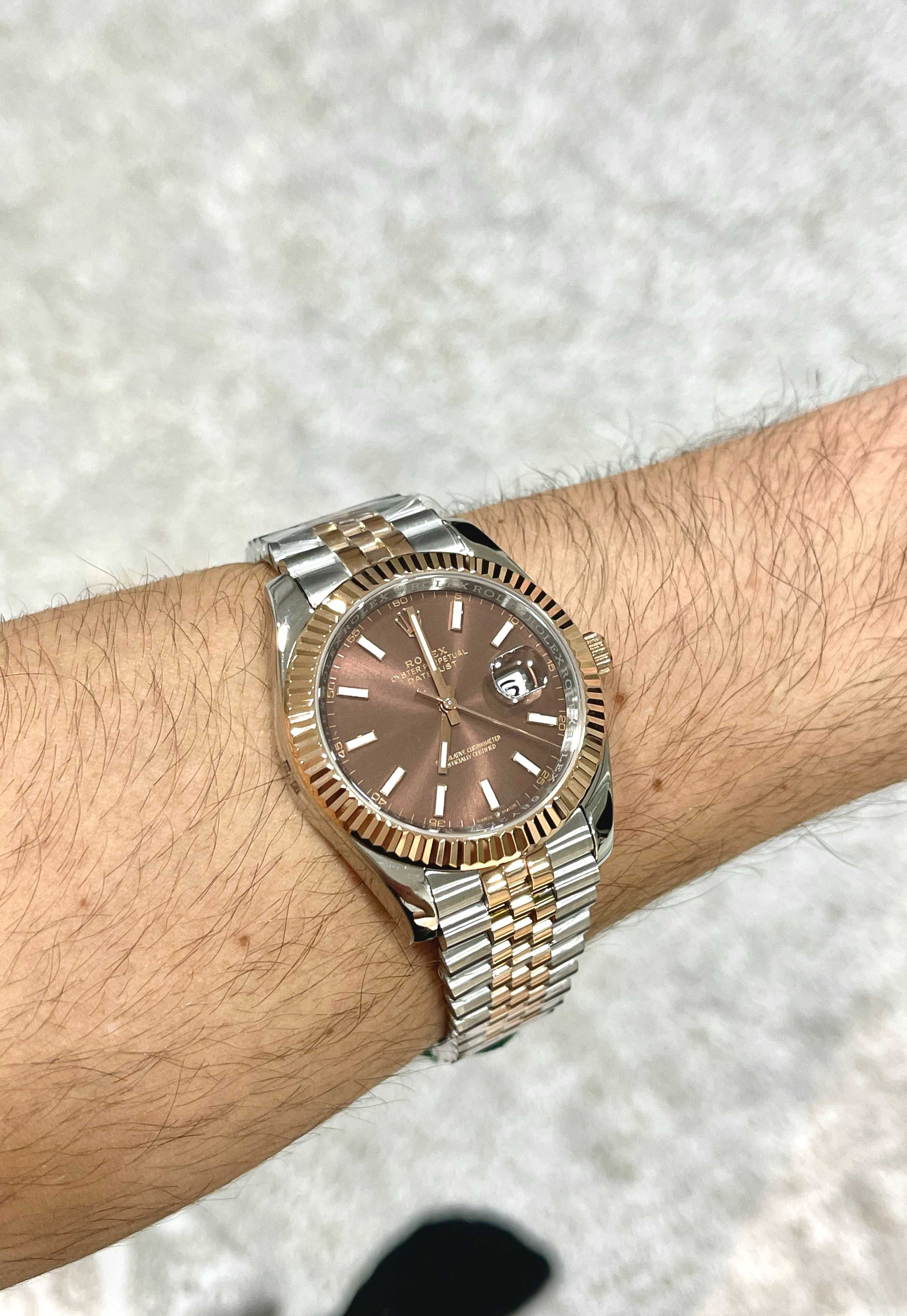 Rolex Datejust 41mm srebro - różowe złoto