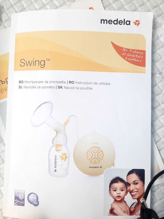Ел. помпа за кърма Medela + торбички за кърма + резервни клапи