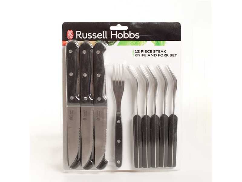 НОВИ! Комплект прибори за барбекю 12 части Russell Hobbs Steak