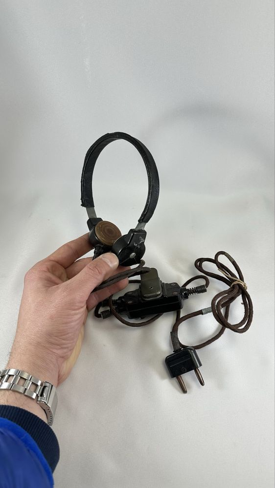 Laringofon german ww2 vechi vintage de colectie militar casti casca
