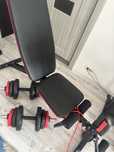 Banca fitness pentru exercitii + set gantere