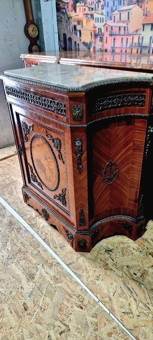 Comoda Servanta Bronz Intarsie Marmura Lemn Masiv