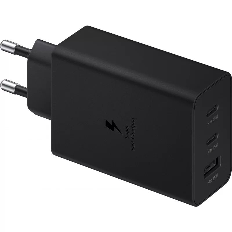 Incarcator Fast Charging retea triplu, 65W, 1 x USB si 2 x USB-C