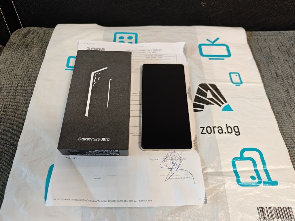 КАТО НОВ 512GB Samsung S25 Ultra Зора Гаранция 2027г Titanium Black