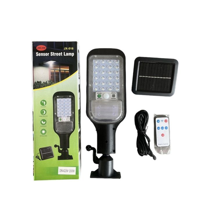 LED лампа със соларен панел JX-518, дистанционно управление, 120W