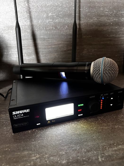 Безжичен микрофон SHURE ULXD4 - Beta58A + Оригинален кейс на Shure