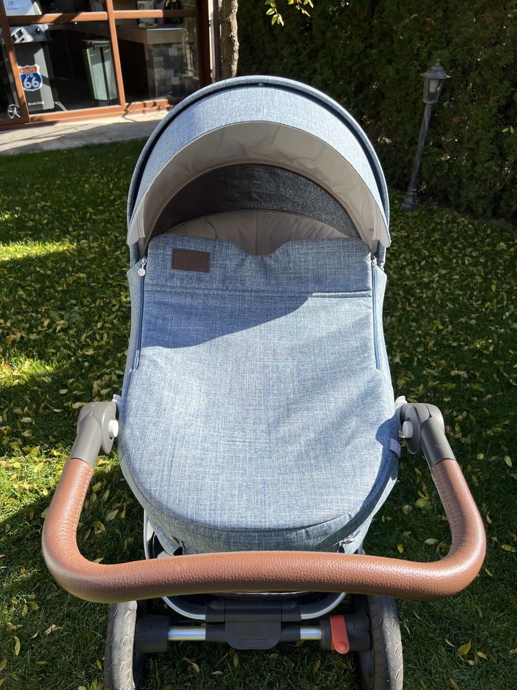 Stokke Trailz Nordic Blue Limited Ed + зимен, летен сет и агнешка кожа