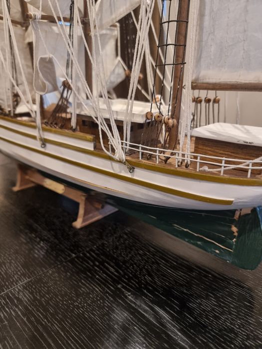 Navă cu vele 70 cm – model lucrat manual – velier decorativ mare
