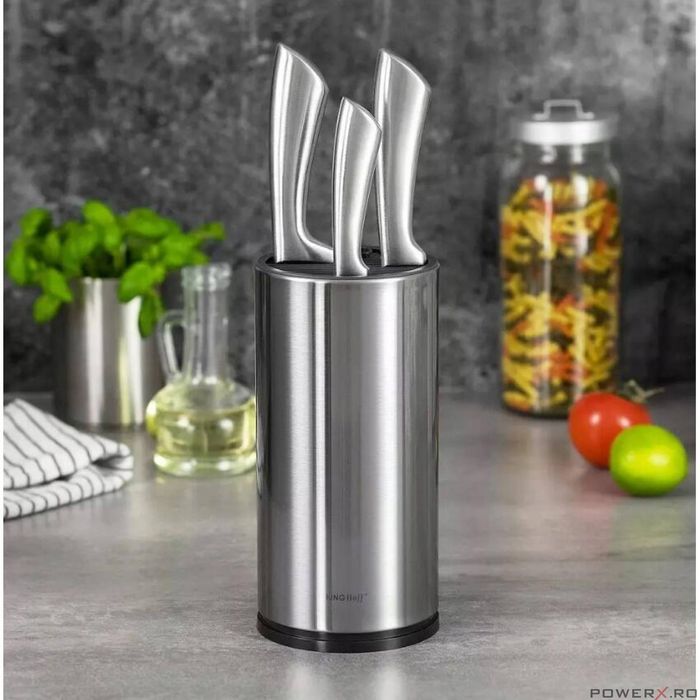 Suport pentru cuțite rotund, din inox, KingHoff