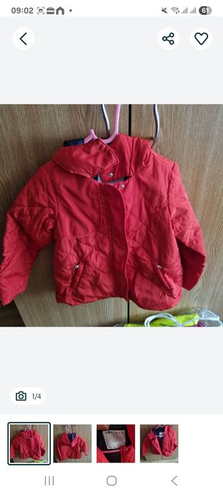 Geaca rosie zara fetita 5- 6 ani