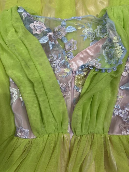 Rochie lunga, verde neon