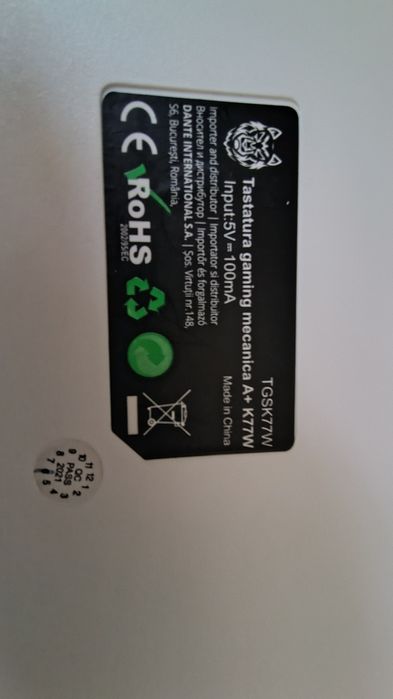 Tastatura gaming A+TGSK77W RGB lighting