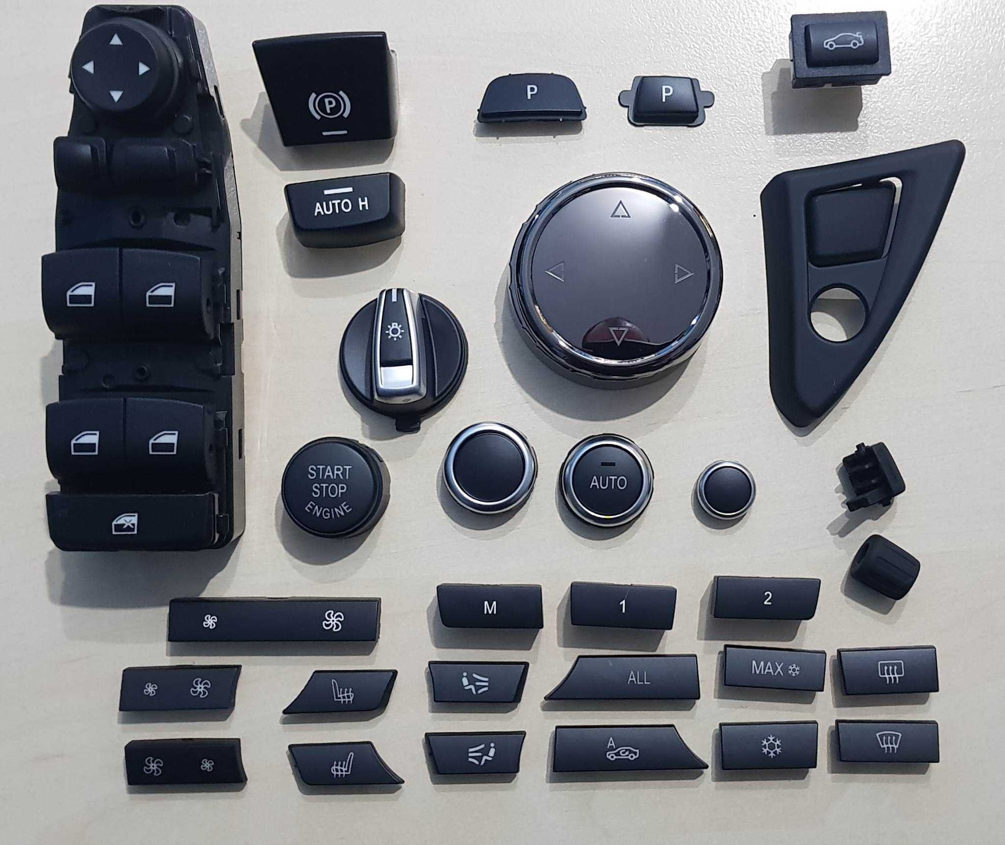 Buton Butoane Geamuri Start Frana Clima BMW F01 F10 Argintiu Crom