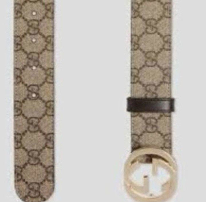Curele Gucci unisex, logo metalic, piele eco și textil