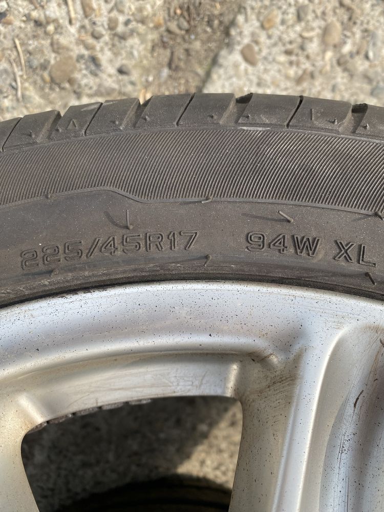 jante aliaj 5x112 originale vw cu cauciucuri noi 225/45 r17