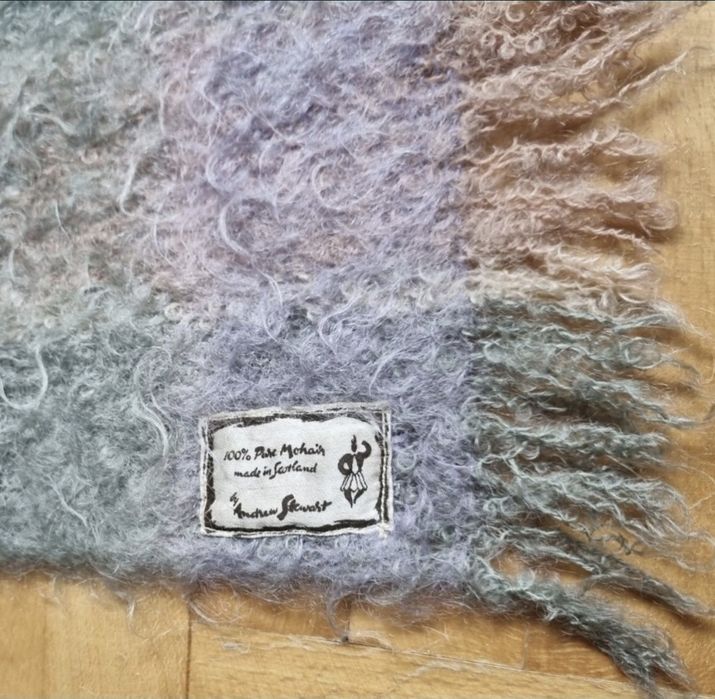 Eșarfă 100% Mohair Andrew Stewart, Plaid Multi-color