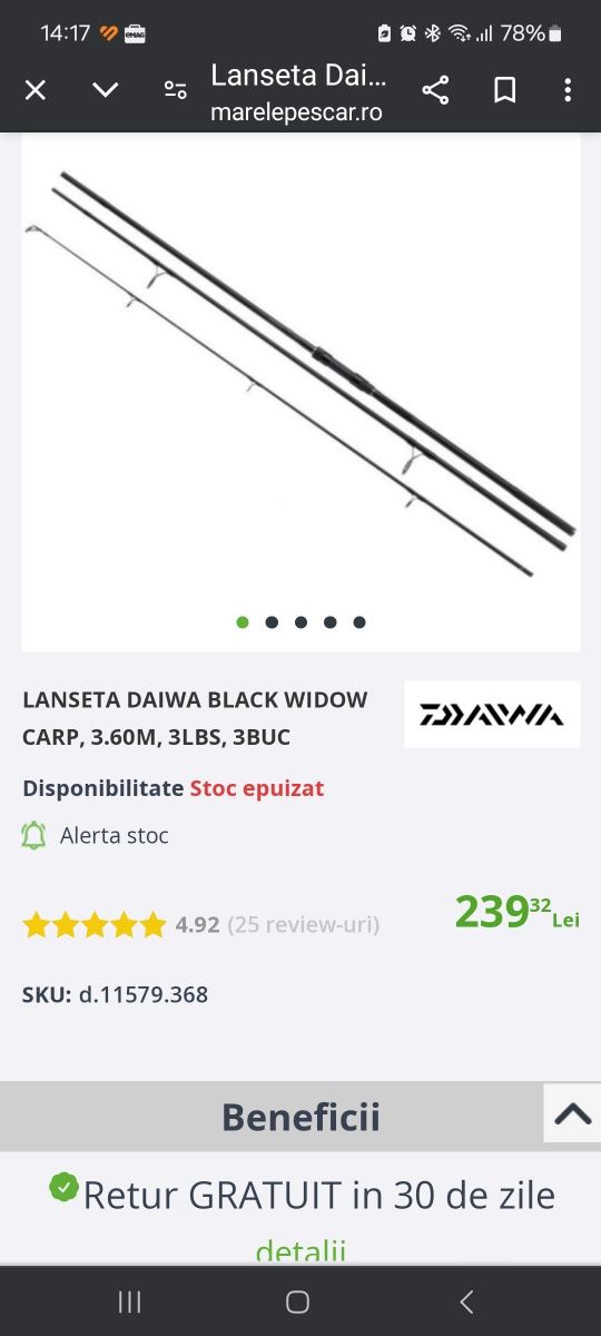 Lansete DAIWA BLACK WIDOW CU mulinete ADONIS 7000