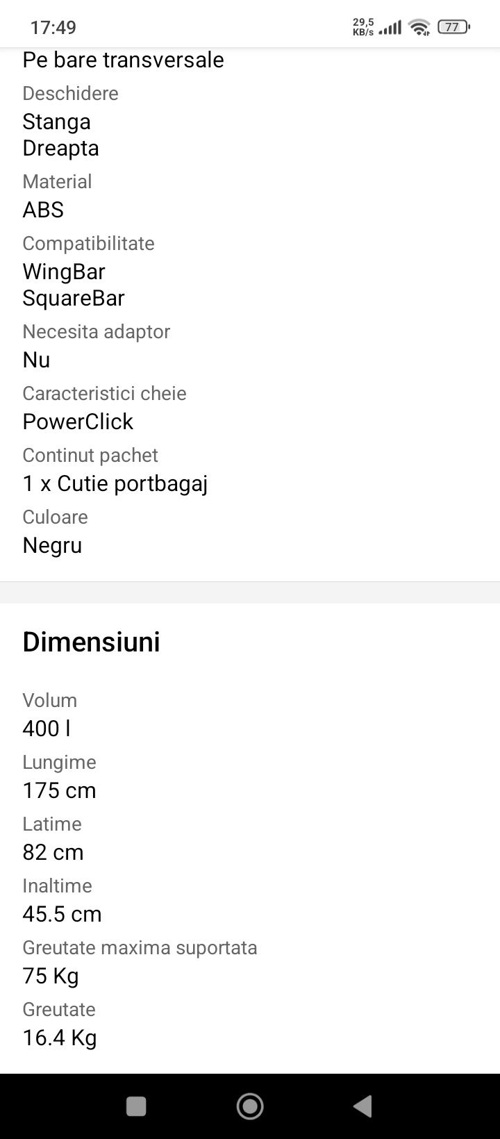 Cutie portbagaj închiriez