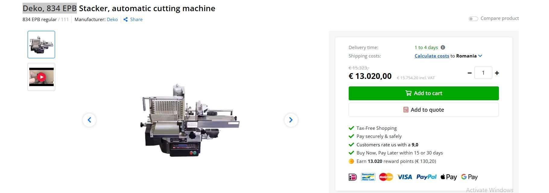 Feliator automat Berkel Italia - lama 300 mm - 10% din pret lista