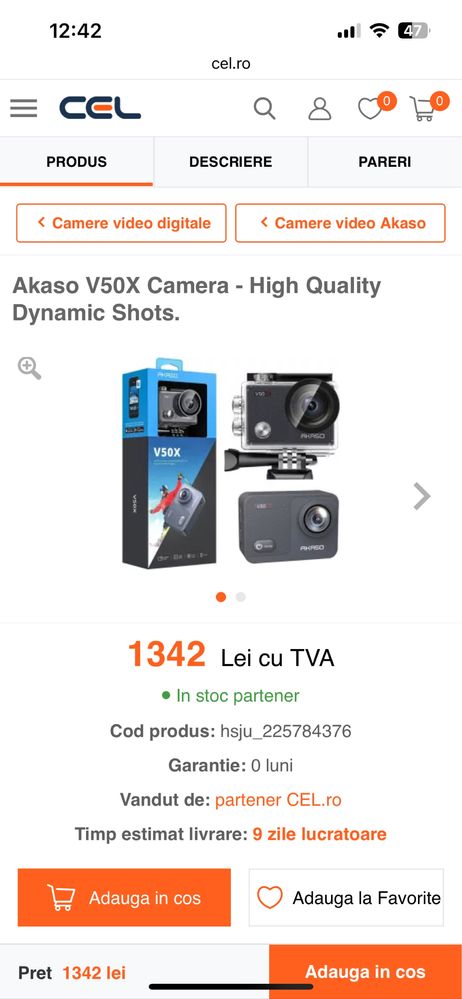 Camera Video Actiune/Sport WiFi AKASO® V50X noua