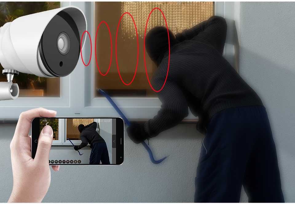 Camera video wifi UHD exterior inregistrare pe card, aplicatie CLOUD