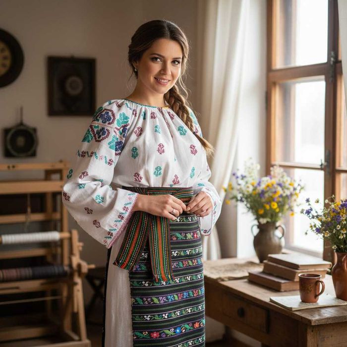 Costum popular autentic vechi , port popular oltenesc L-XL