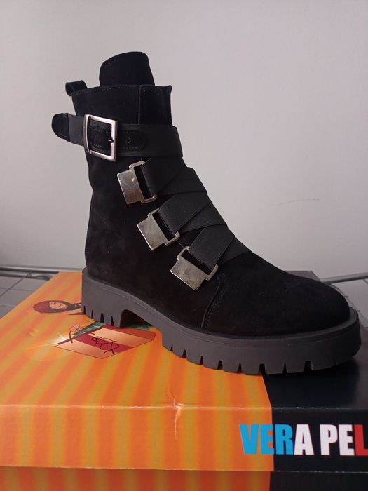 Ghete dama Milana nr 37, piele intoarsa, velur