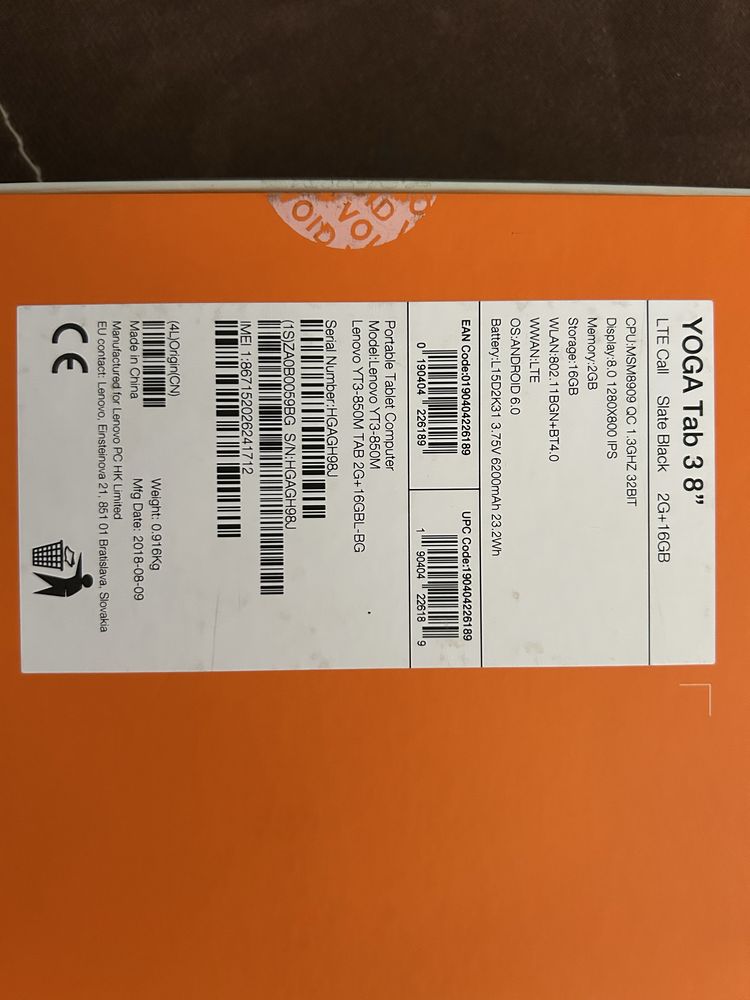 Lenovo YOGA Tab 3 8”