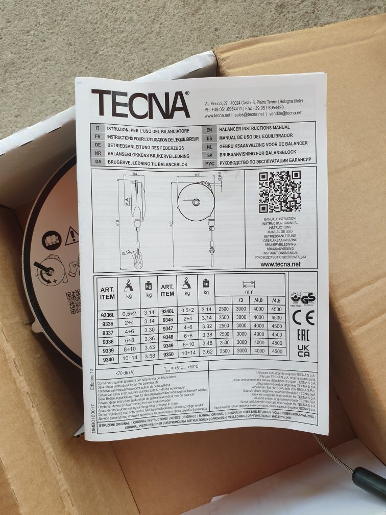 Tecna Echilibrator greutate model 9337, 4-6kg, 2500mm