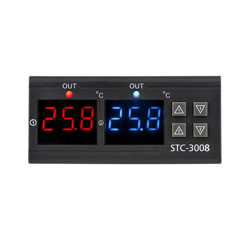Termostat controler temperatura cu doua relee 10A 220V, 2 senzori ext