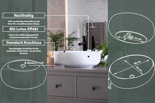 Lavoar oval premium  cu efect Lotus