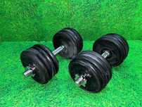Set gantere cu discuri din fier cauciucate 45kg 30/31mm