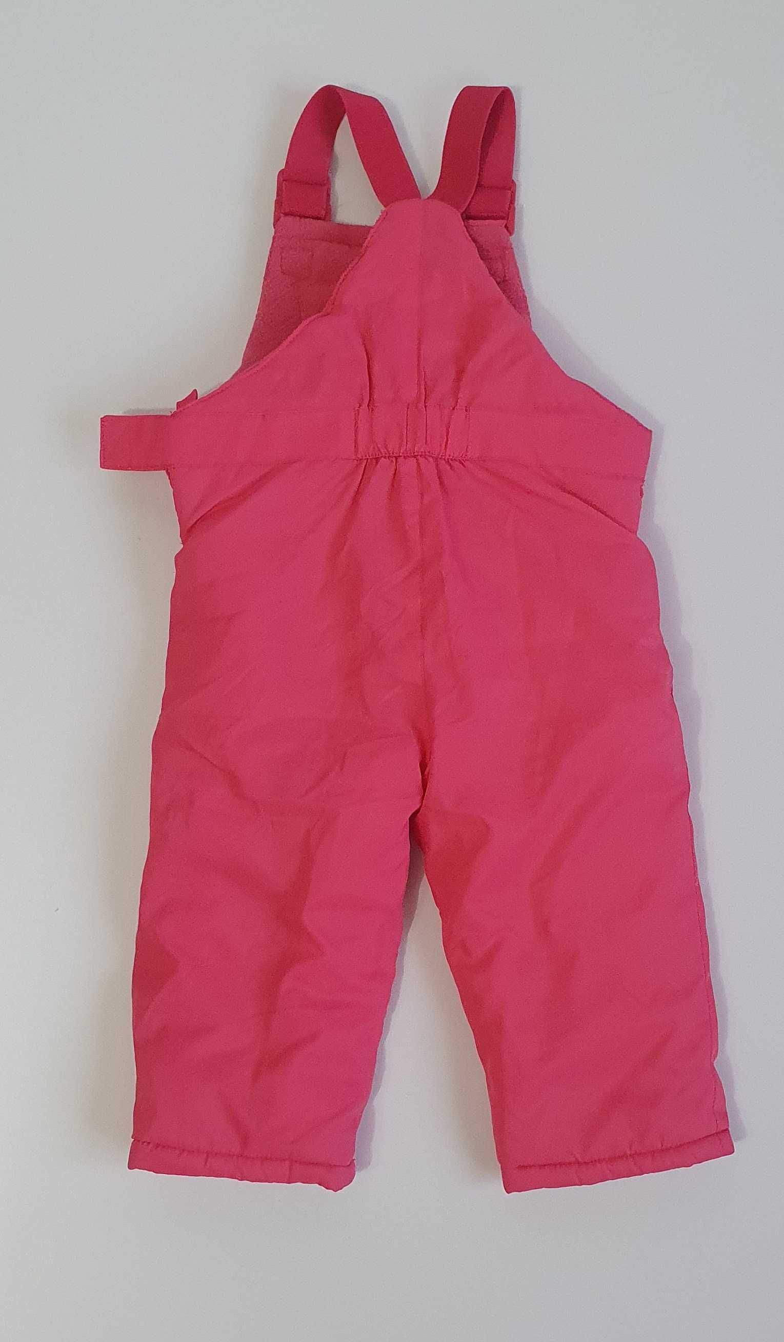 Pantaloni salopeta iarna zapada impermeabili roz cu bretele marimea 80