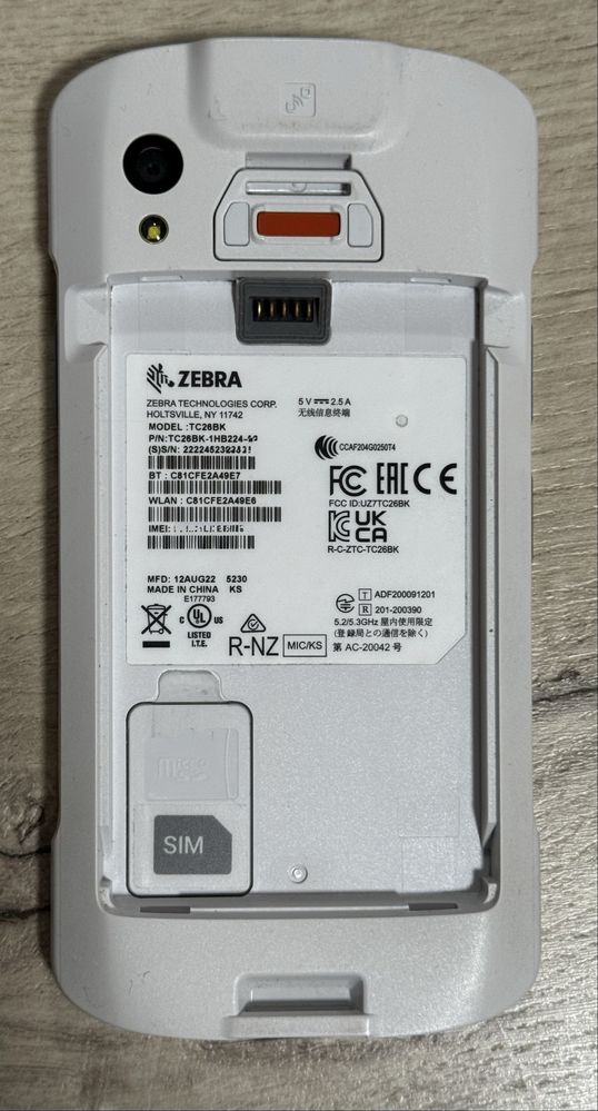 Terminal mobil Zebra TC26bk 4G, Android, 3GB, 3400mAh