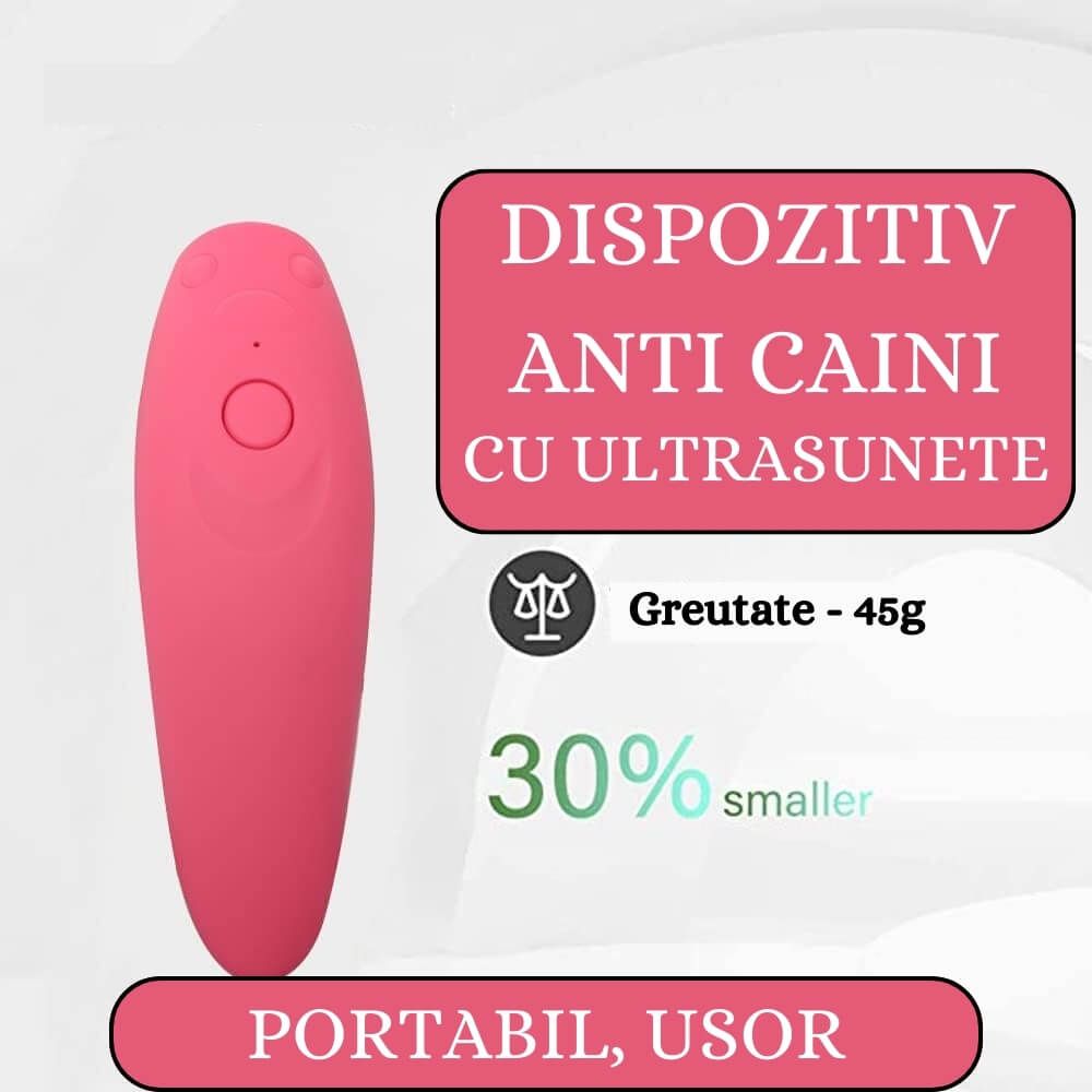 Aparat Profesional Anticaini portabil, Ultrasunete, 8m, Antilatrat Roz