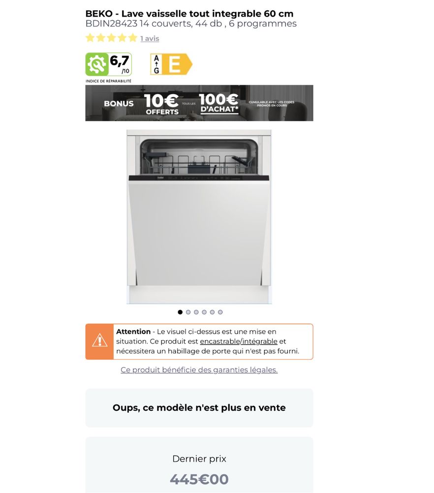 Maşină de spălat vase complet încorporabilă Beko BDIN28423