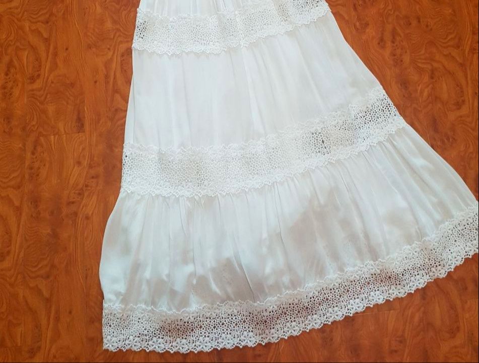 Белое платье хб кружевное